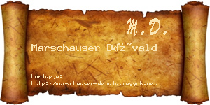 Marschauser Dévald névjegykártya